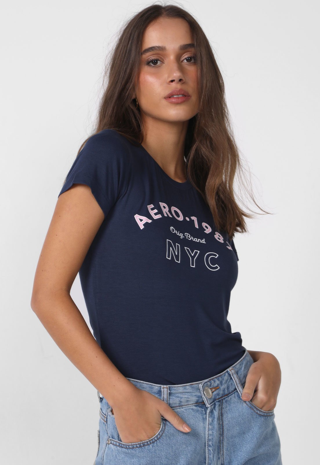 Camiseta Aeropostale Logo Azul-Marinho - Compre Agora