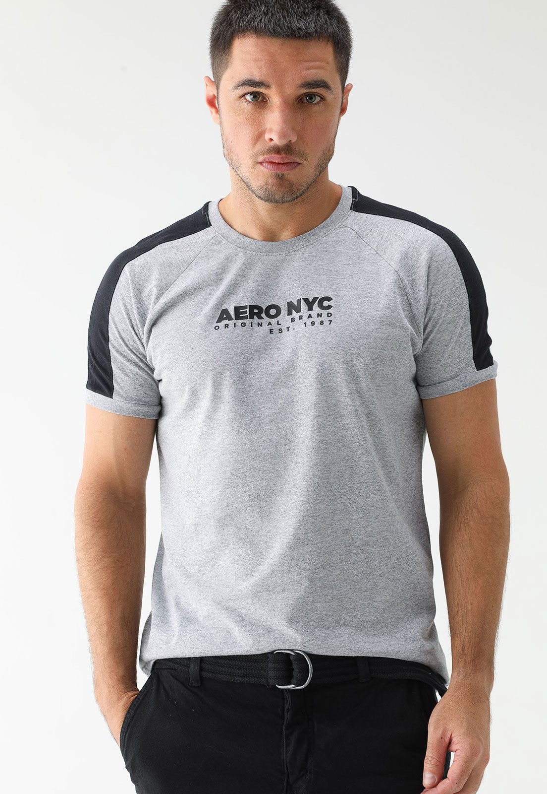 Camiseta Aeropostale Logo Cinza