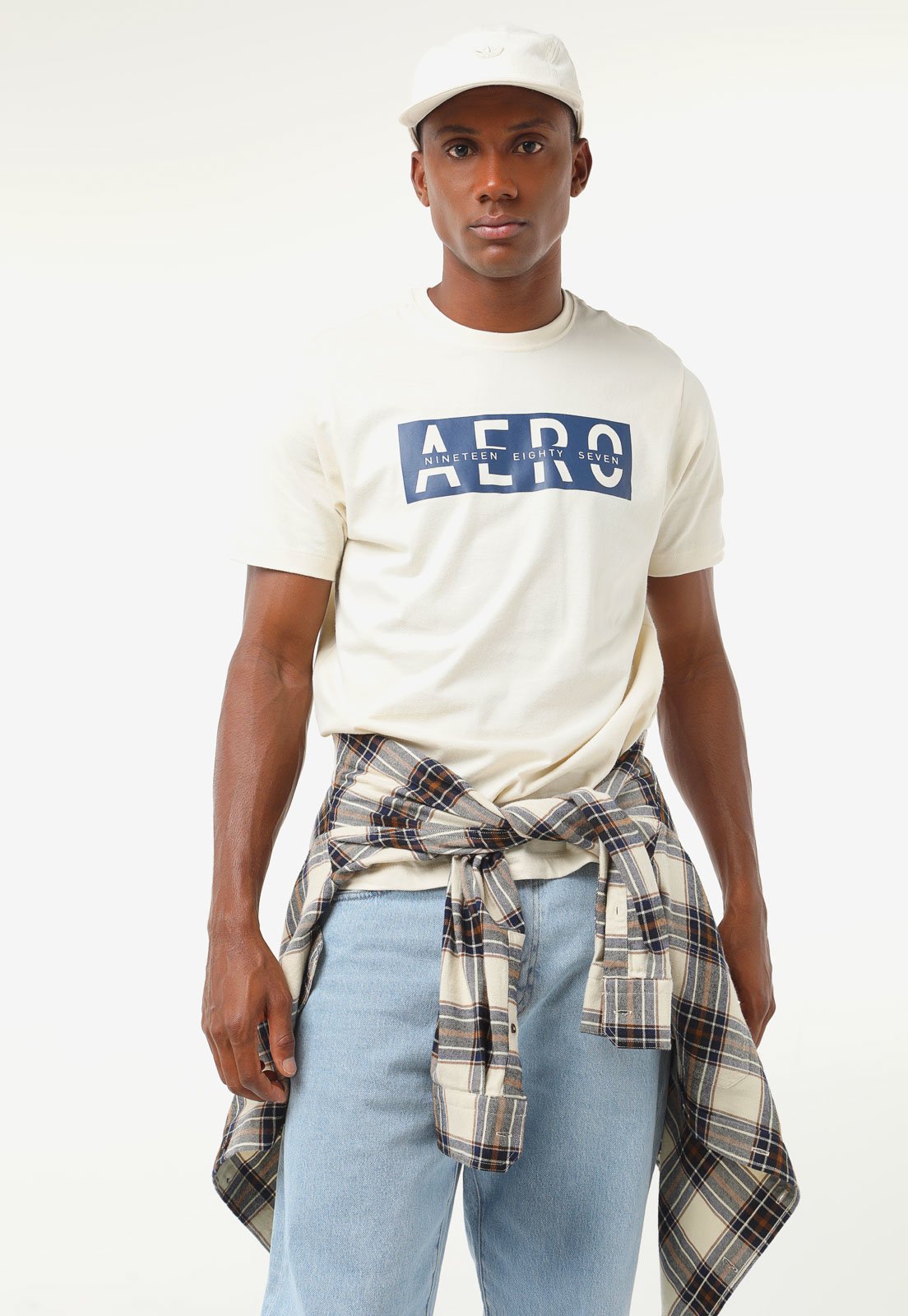 Camiseta Aeropostale Logo Off-White