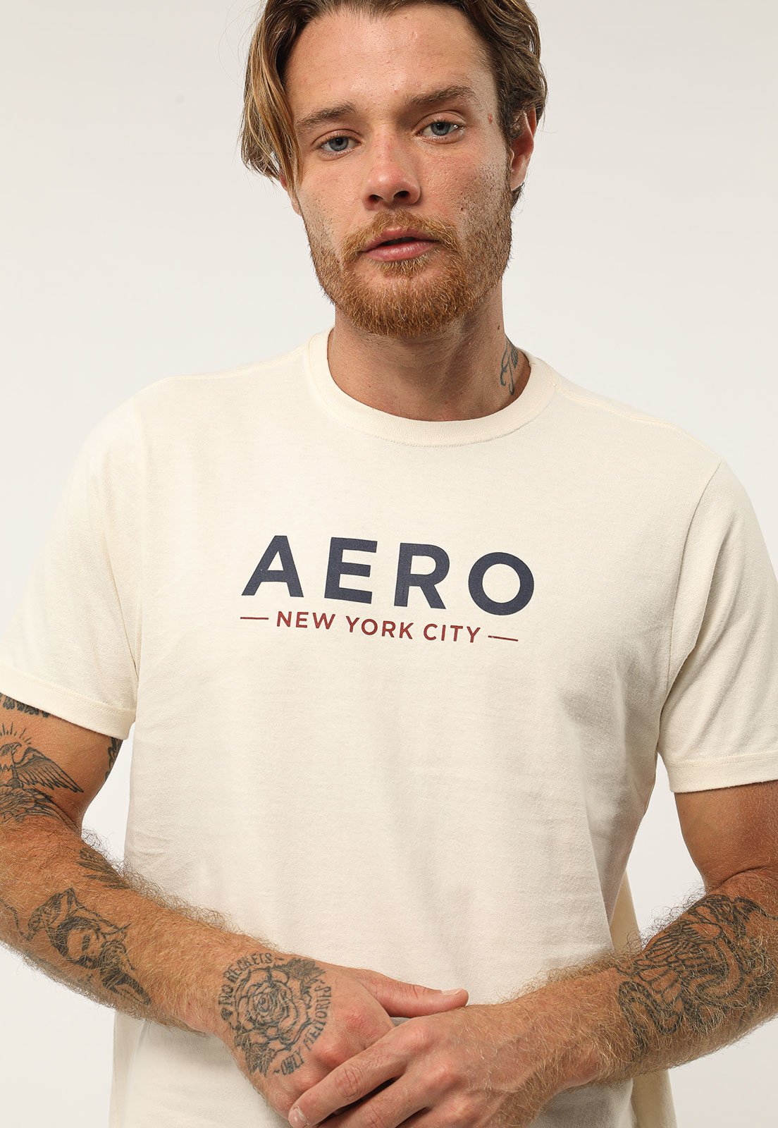 Camiseta Aeropostale Logo Off-White