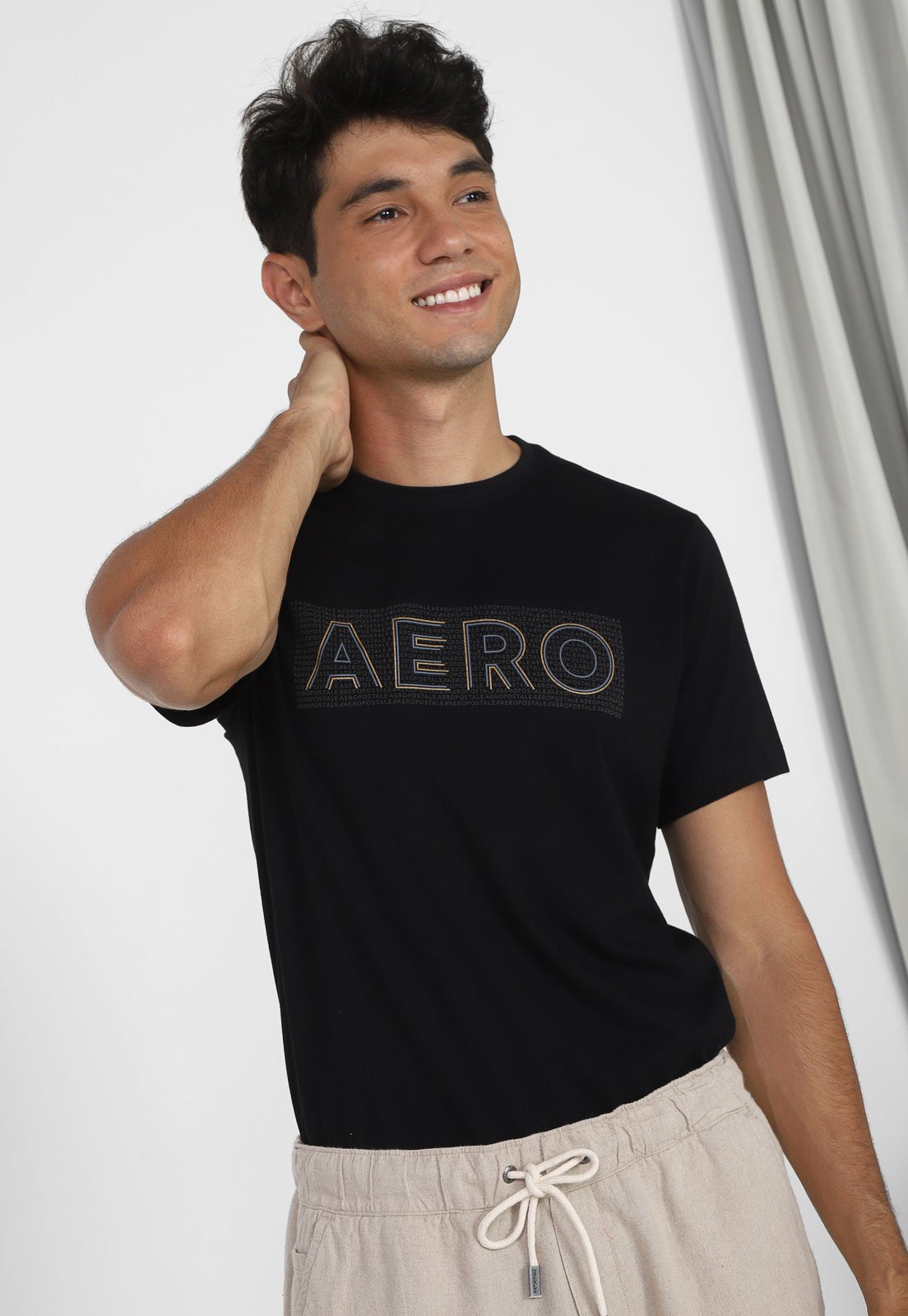 Camiseta Aeropostale Logo Preta - Compre Agora