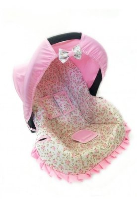 Capa para Bebê Conforto Alan Pierre Baby 0 a 13 KG Floral Rosa com Bege Menor preço em Capa para Bebê Conforto Alan Pierre Baby 0 a 13 KG Floral Rosa com Bege