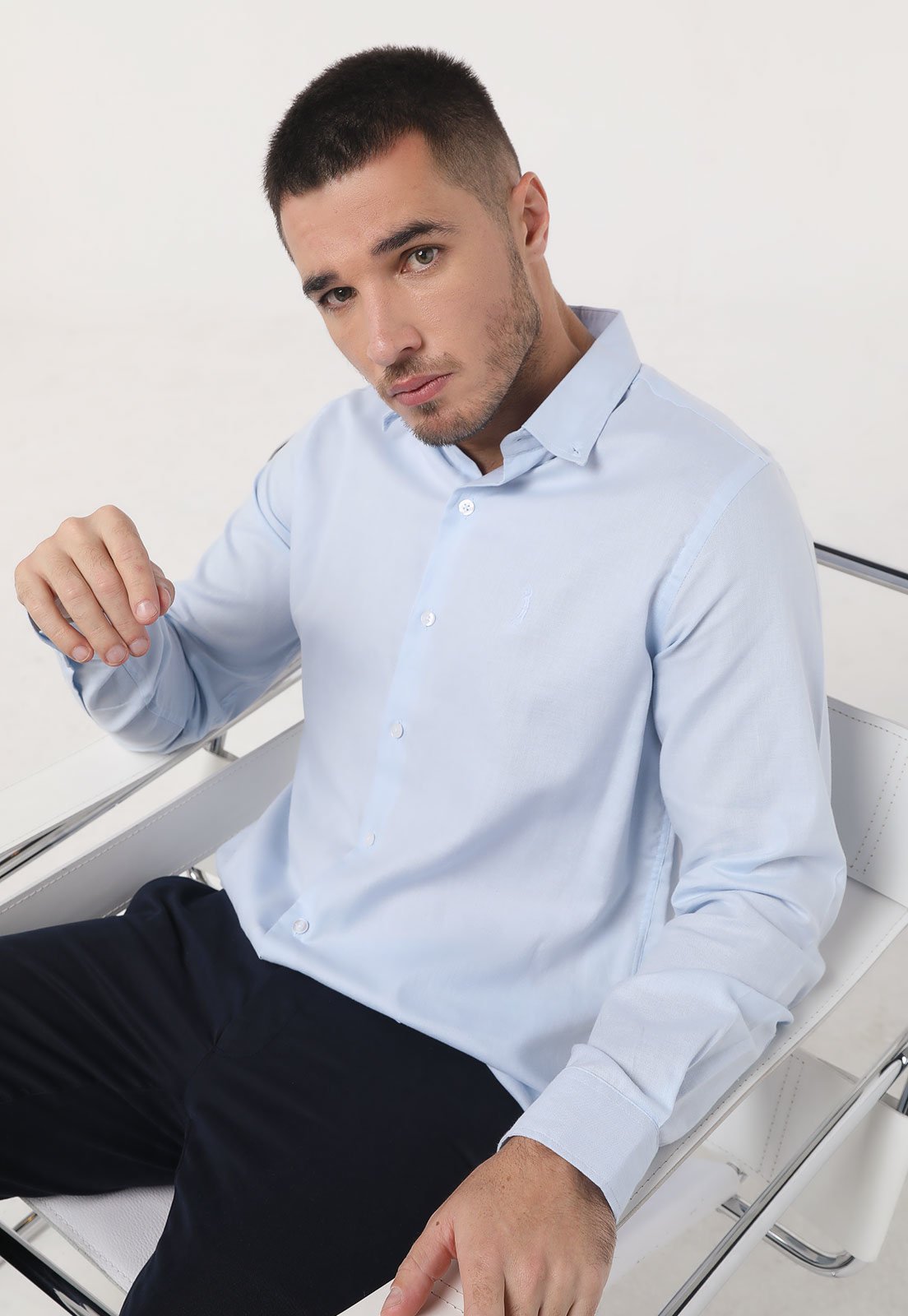 Camisa Aleatory Reta Lisa Azul
