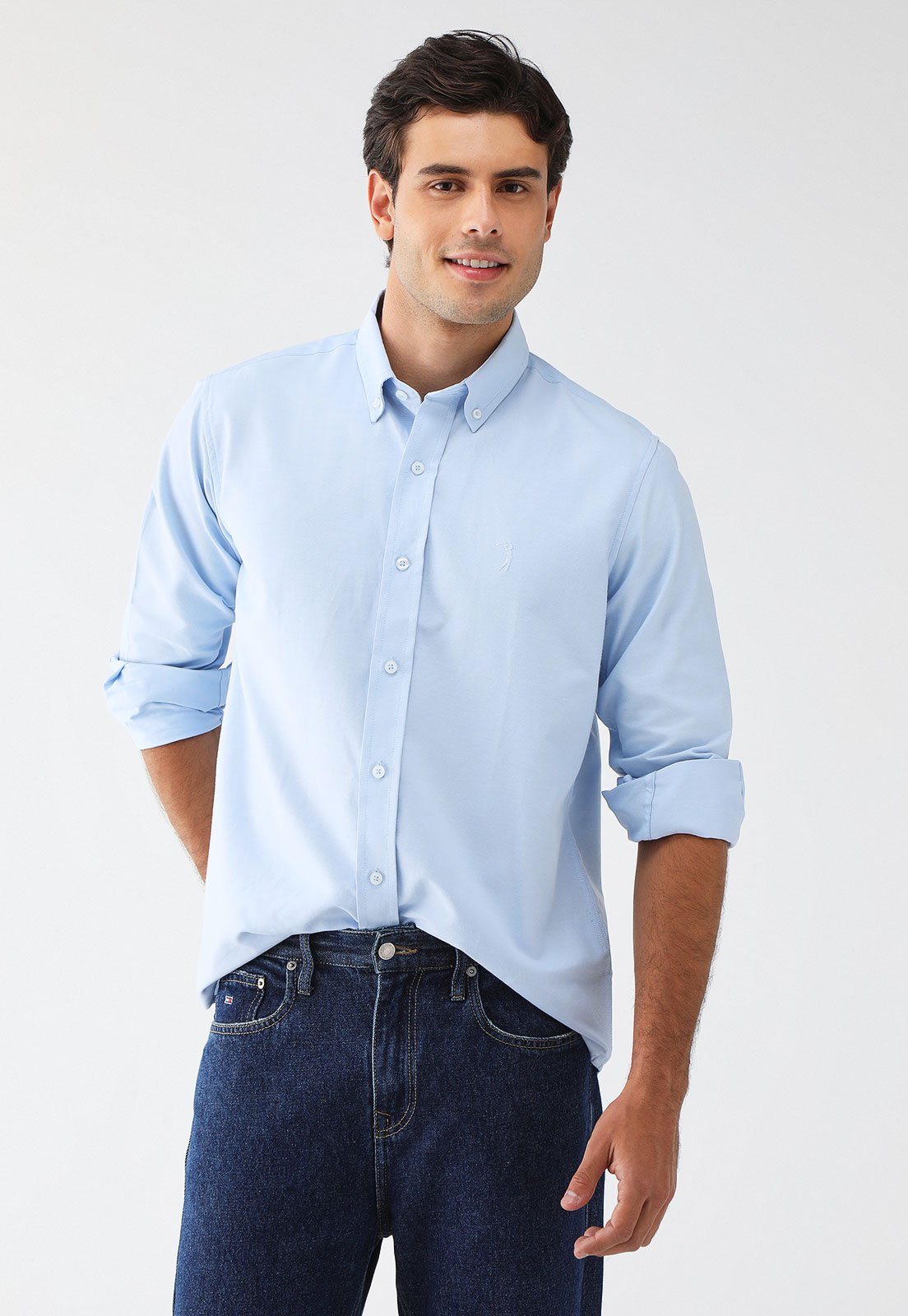 Camisa Aleatory Reta Lisa Azul