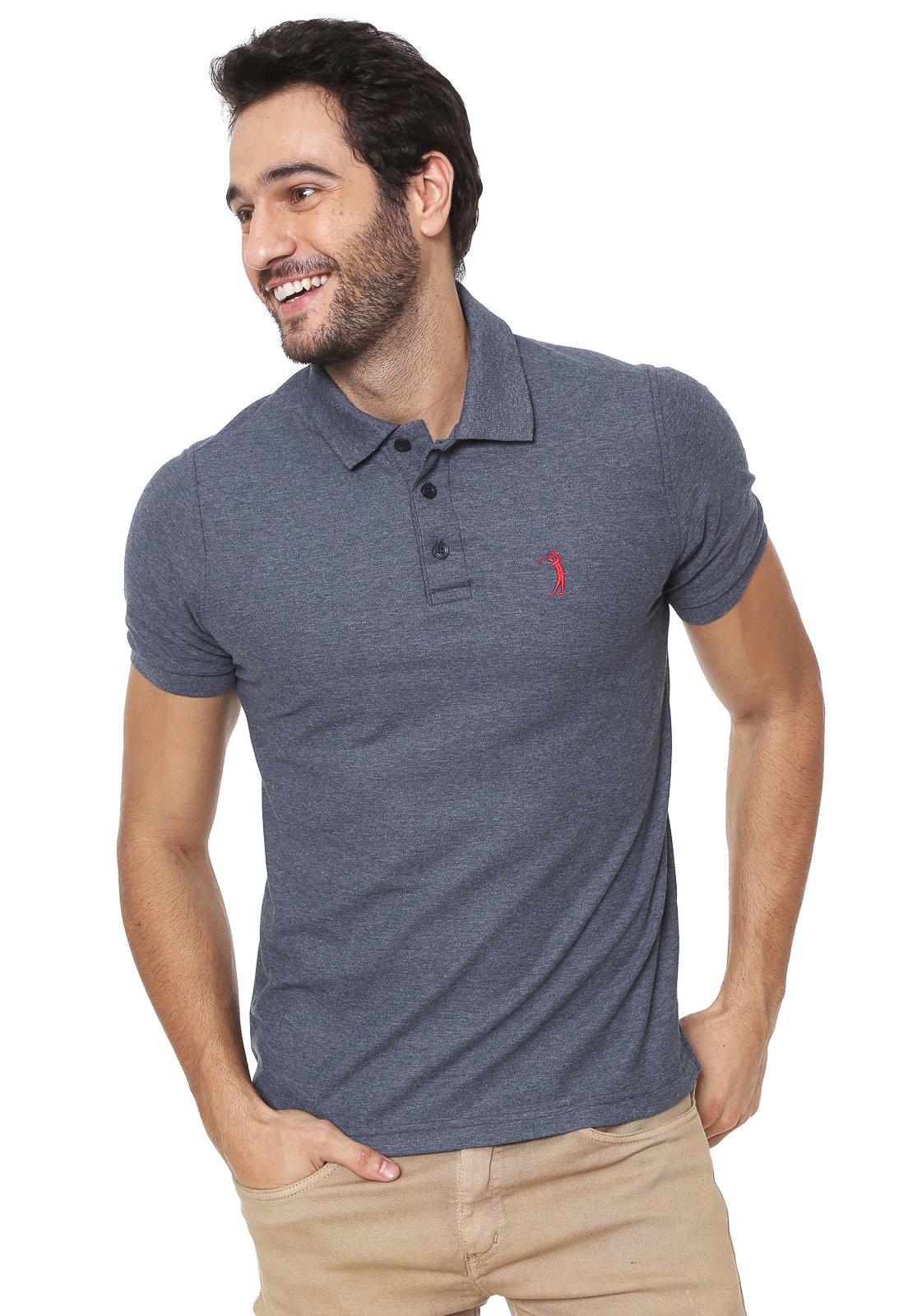 Camisa Polo Aleatory Reta Básica Grafite