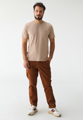 Camiseta Aleatory Reta Mini Icon Bege