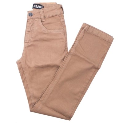 Calça Alfa Sarja Infantil Caqui Menor preço em Calça Alfa Sarja Infantil Caqui
