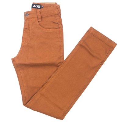 Calça Alfa Sarja Infantil Ferrugem Menor preço em Calça Alfa Sarja Infantil Ferrugem