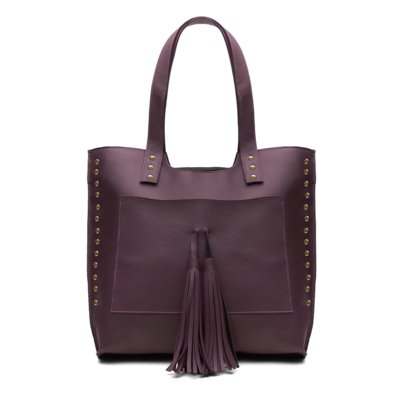 Bolsa Alice Monteiro Sacola com Tacha Grande Genova Uva Menor preço em Bolsa Alice Monteiro Sacola com Tacha Grande Genova Uva