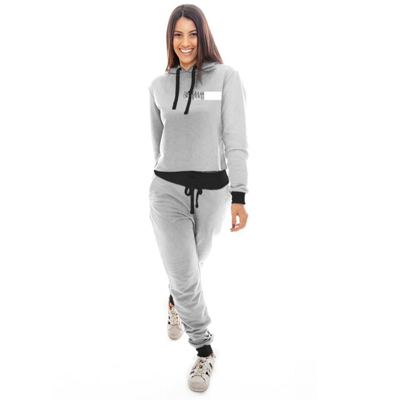 nike grey sweatpants and moletom com capuz set