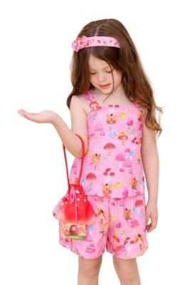 Conjunto Infantil Menina Bosque das Fadas Alphabeto Rosa Rosa