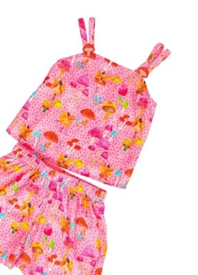 Conjunto Infantil Menina Bosque das Fadas Alphabeto Rosa Rosa
