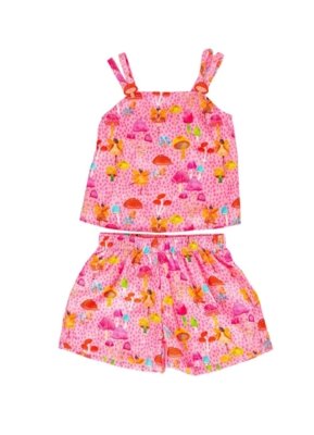 Conjunto Infantil Menina Bosque das Fadas Alphabeto Rosa Rosa