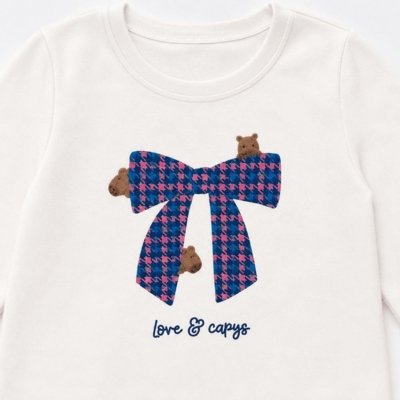 Conjunto Infantil Menina Capivara Cool Alphabeto Rosa Verde Off-white