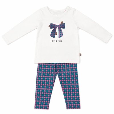 Conjunto Infantil Menina Capivara Cool Alphabeto Rosa Verde Off-white