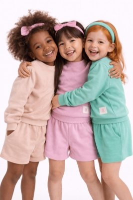 Conjunto Moletinho Infantil Menina Básico Alphabeto Café
