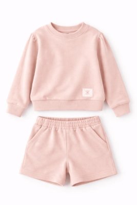 Conjunto Moletinho Infantil Menina Básico Alphabeto Café