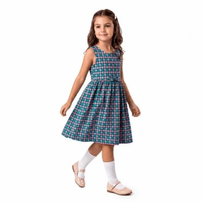 Vestido Infantil Capivara Cool Alphabeto Rosa Verde Rosa