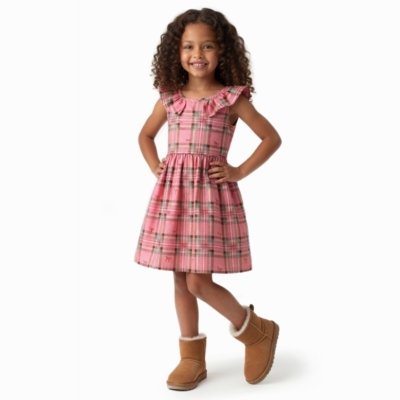 Vestido Infantil Xadrez Collors Alphabeto Rosa Rosa