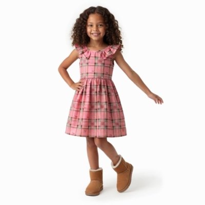Vestido Infantil Xadrez Collors Alphabeto Rosa Rosa