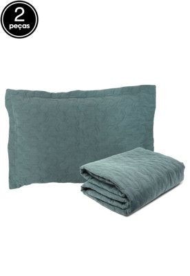 Kit Colcha Solteiro 2 Pçs Stone Wash Ultrawave Boulevard 1,60m x 2,40m Verde Menor preço em Kit Colcha Solteiro 2 Pçs Stone Wash Ultrawave Boulevard 1,60m x 2,40m Verde