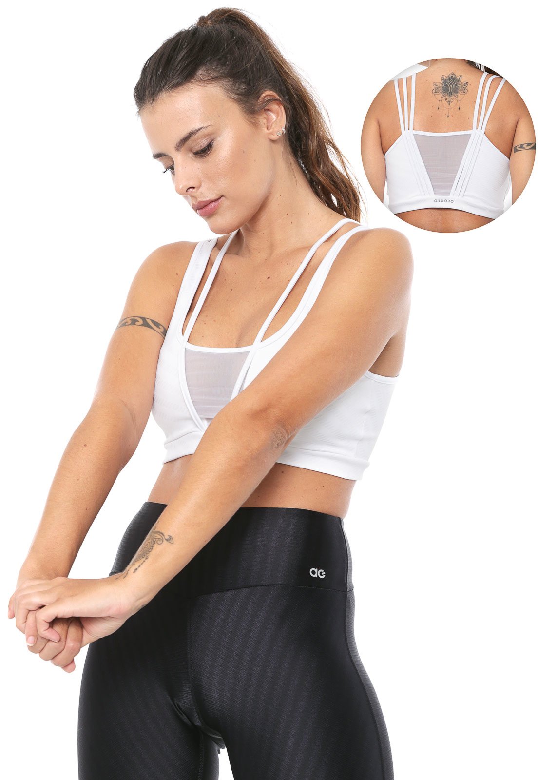 Top Alto Giro Blackout Branco - Compre Agora