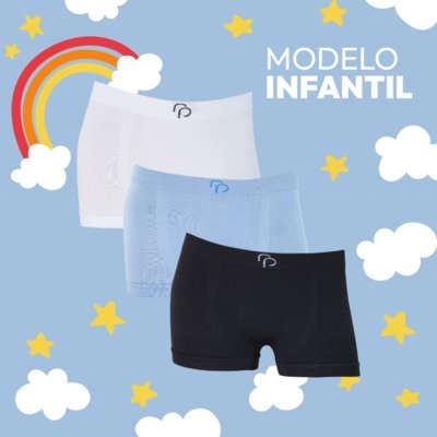 Kit 5 Cuecas Boxer Sem Costura Infantil Kids Microfibra Rafa Parize Sortida