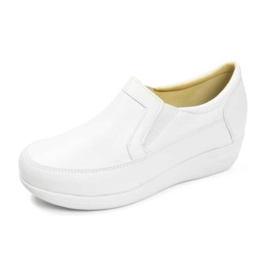 sapato de couro branco feminino