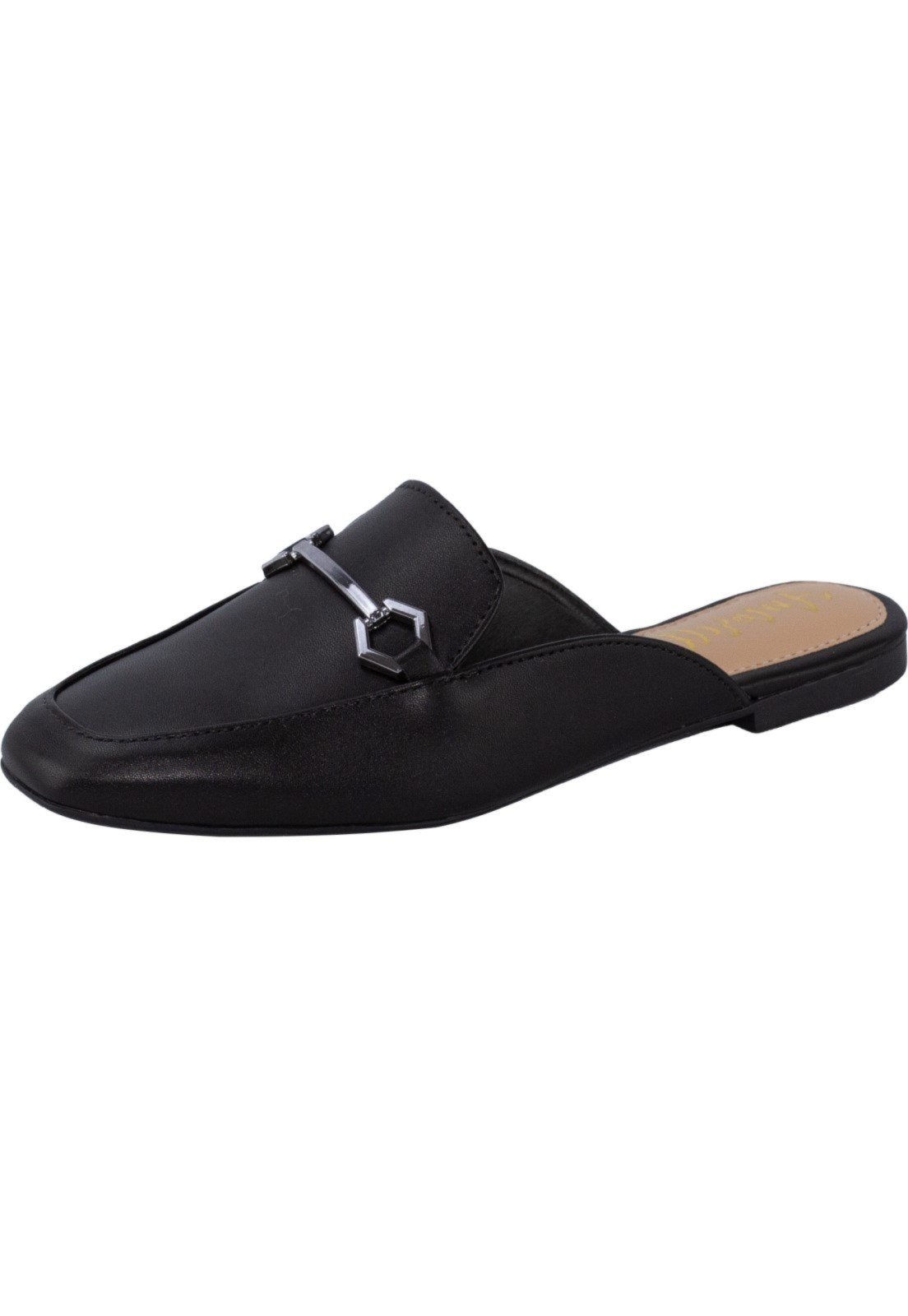 mule preto bico quadrado