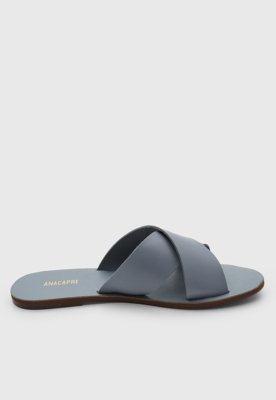 Rasteira Feminina ANACAPRI Couro Azul