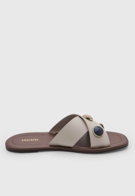 Rasteira Feminina ANACAPRI Couro Off-White