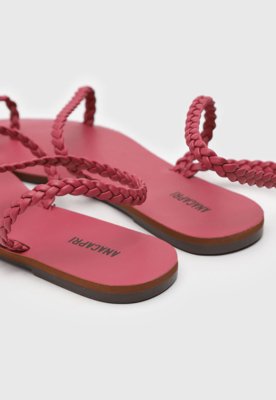 Rasteira Feminina Anacapri Trançada Rosa