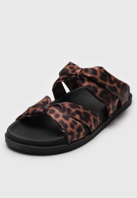 Rasteira Slide Anacapri Animal Print Marrom