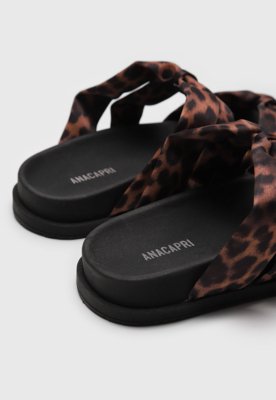 Rasteira Slide Anacapri Animal Print Marrom