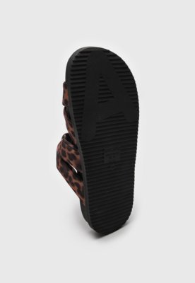 Rasteira Slide Anacapri Animal Print Marrom