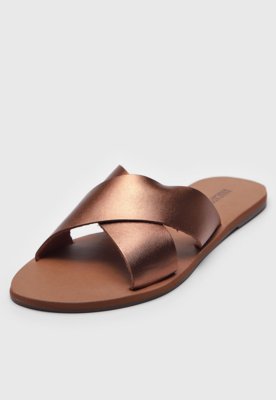 Rasteira Slide Anacapri Transpassada Bronze