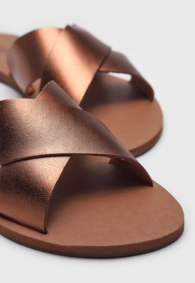Rasteira Slide Anacapri Transpassada Bronze