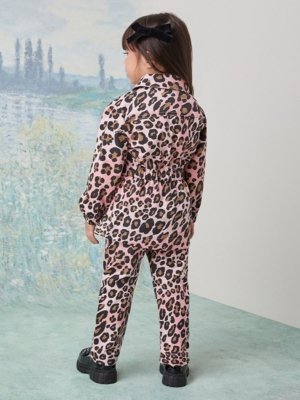 Calça Animê Menina Rosa de Sarja Estampada