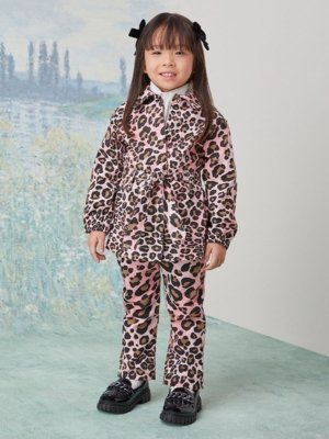 Calça Animê Menina Rosa de Sarja Estampada
