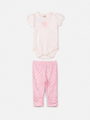 Conjunto Animê Menina Rosa Body Eiffel e Calça