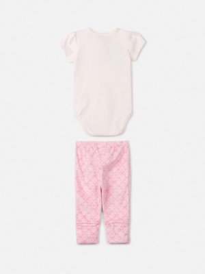 Conjunto Animê Menina Rosa Body Eiffel e Calça