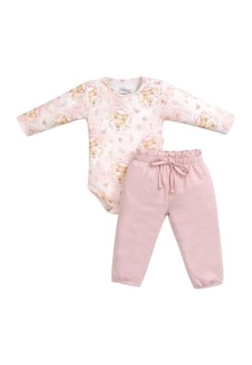 Conjunto Menina Rosa Anjos Baby G Rosa