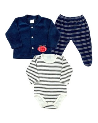 Conjunto Ano Zero Bebê Plush e Suedine Listrado Sport Club Marinho Menor preço em Conjunto Ano Zero Bebê Plush e Suedine Listrado Sport Club Marinho