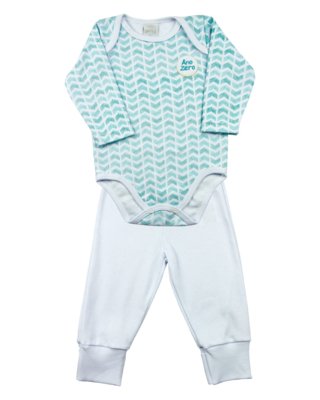 Conjunto Bebê Suedine Ano Zero Estampado e Liso 2 Peças Azul Menor preço em Conjunto Bebê Suedine Ano Zero Estampado e Liso 2 Peças Azul