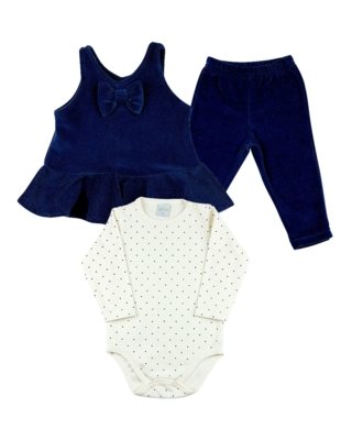 Conjunto Bebê Veludo Ano Zero Ondulê, Plush e Suedine Lacinho Marinho Menor preço em Conjunto Bebê Veludo Ano Zero Ondulê, Plush e Suedine Lacinho Marinho