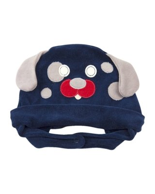 Menor preço em Touca Bebê Ano Zero Plush Cachorrinho Buldog Marinho