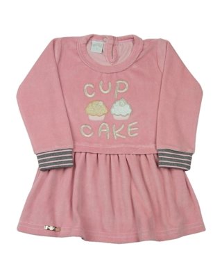 Vestido Ano Zero Infantil Plush Rosa Menor preço em Vestido Ano Zero Infantil Plush Rosa