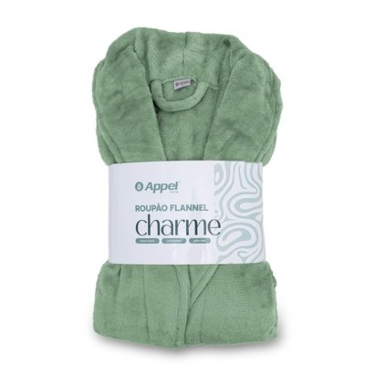 Roupao Adulto Appel Microfibra Flannel Verde Ervas