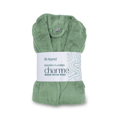 Roupao Adulto Appel Microfibra Flannel Verde Ervas