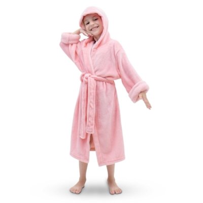 Roupao Infantil Com Capuz Appel Microfibra Casual Kids Rosa